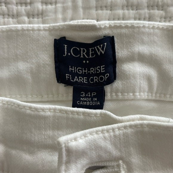 NWT J. Crew Petite High Rise Flare Crop Jean Pant in Signature Stretch 34P WHITE - Picture 8 of 12